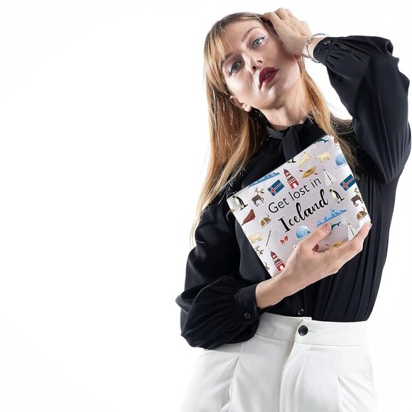 Iceland Travel Gift Get Lost in Iceland Cosmetic Bag for Iceland Traveler Gift W - Picture 5 of 7